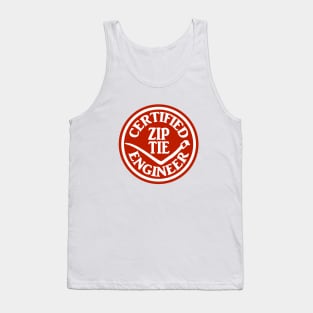 Certified Zip Tie Mechanic Sticker, Funny Technician Mechanic Electrician Construction Tank Top